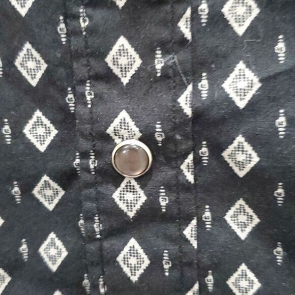 Roper Mens Black Aztec Print, Pearl Snap Competition Long Sleeve,  Size Large - Picture 6 of 9